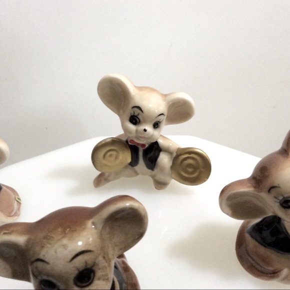 🩷🐭 Vintage set of seven band of musical mice figures - Picture 8 of 15